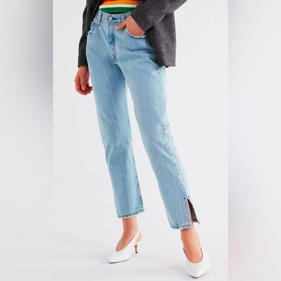 Levi's Premium 501 Straight Jean Grommet Split Hem Eye For An Eye 29 - Picture 1 of 10